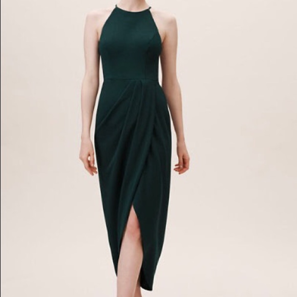 NWT BHLDN Marceau Dress in Dark Emerald, size 4
